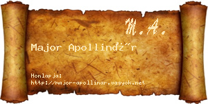 Major Apollinár névjegykártya